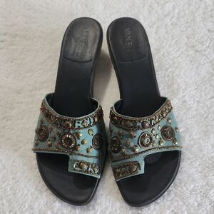 Vaneli Mules Open Toe Sandals Size 10 Slim